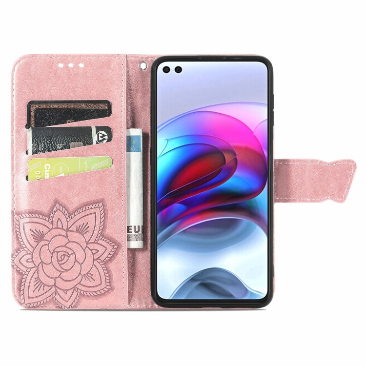 For Motorola Edge S Butterfly Love Flowers Embossed Horizontal Flip Leather Case with Holder & Card Slots & Wallet & Lanyard