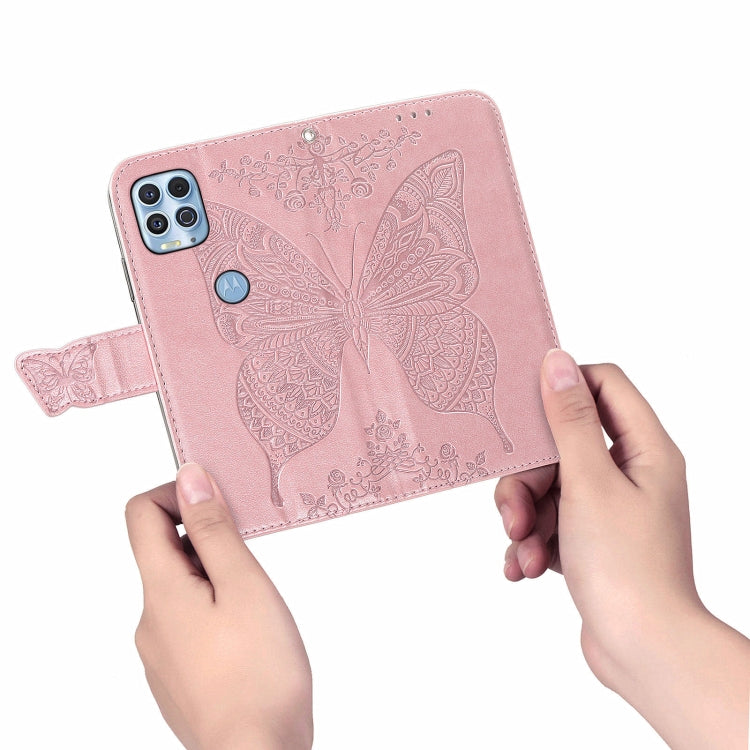 For Motorola Edge S Butterfly Love Flowers Embossed Horizontal Flip Leather Case with Holder & Card Slots & Wallet & Lanyard