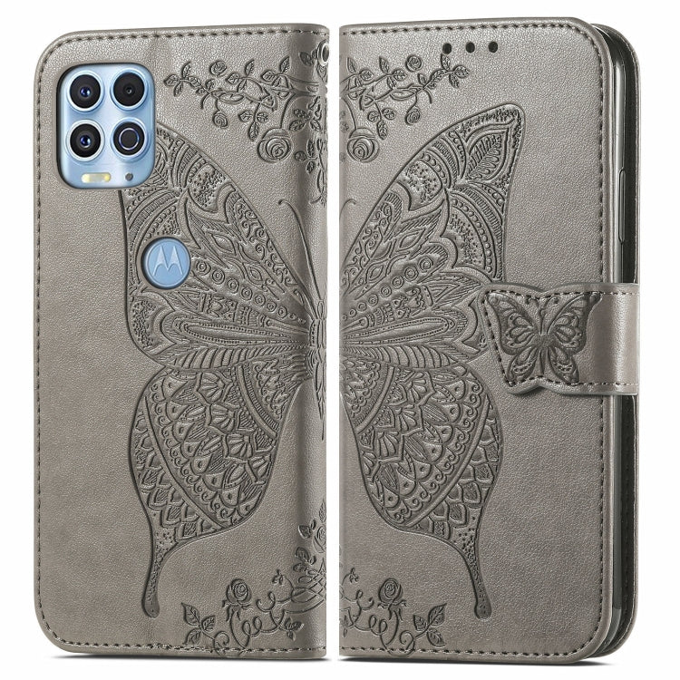 For Motorola Edge S Butterfly Love Flowers Embossed Horizontal Flip Leather Case with Holder & Card Slots & Wallet & Lanyard