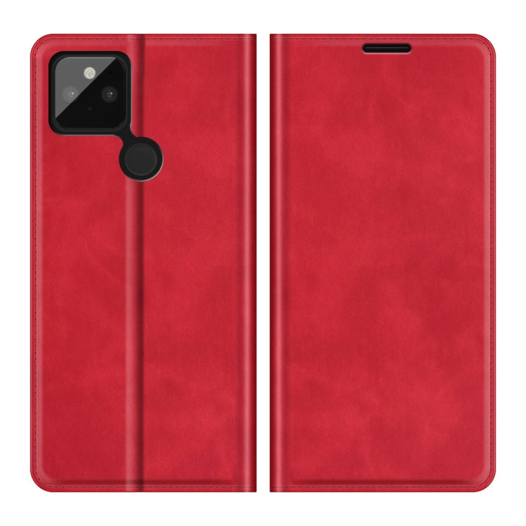 For Google Pixel 5A 5G Retro-skin Business Magnetic Suction Leather Case with Holder & Card Slots & Wallet