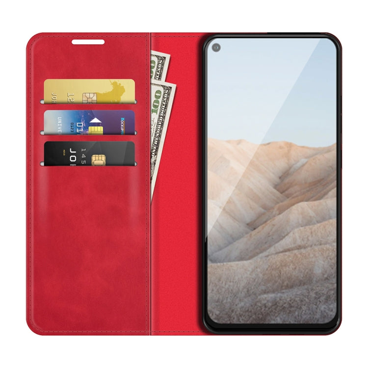 For Google Pixel 5A 5G Retro-skin Business Magnetic Suction Leather Case with Holder & Card Slots & Wallet