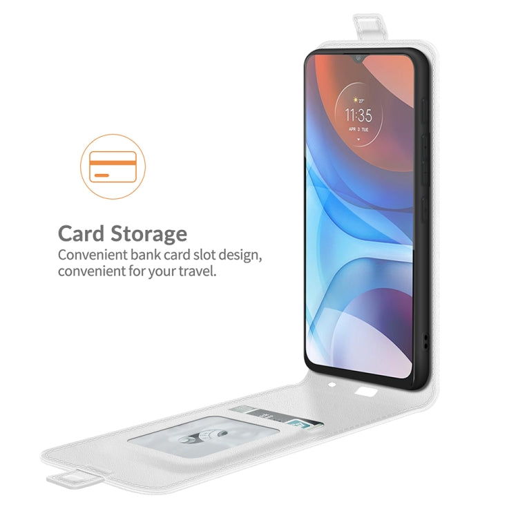 For Motorola Moto E7 Power R64 Texture Single Vertical Flip Leather Protective Case with Card Slots & Photo Frame