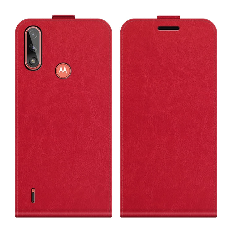 For Motorola Moto E7 Power R64 Texture Single Vertical Flip Leather Protective Case with Card Slots & Photo Frame
