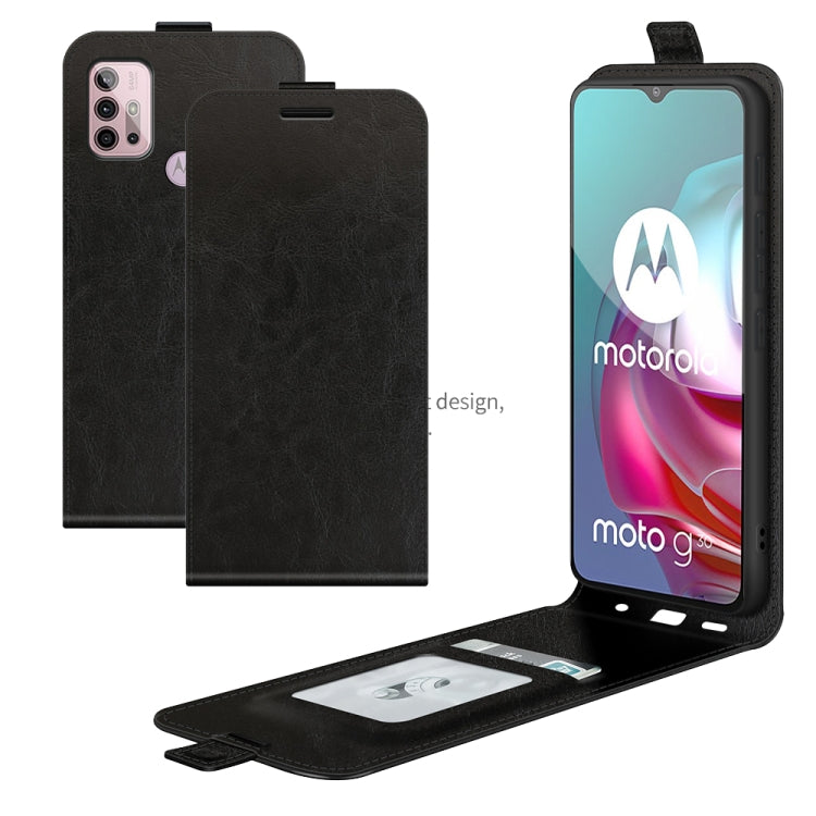 For Motorola Moto G30/G10 R64 Texture Single Vertical Flip Leather Protective Case with Card Slots & Photo Frame