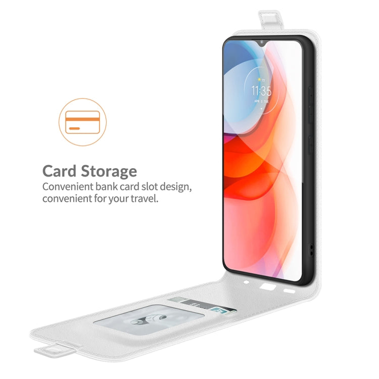 For Motorola Moto G Play 2021 R64 Texture Single Vertical Flip Leather Protective Case with Card Slots & Photo Frame