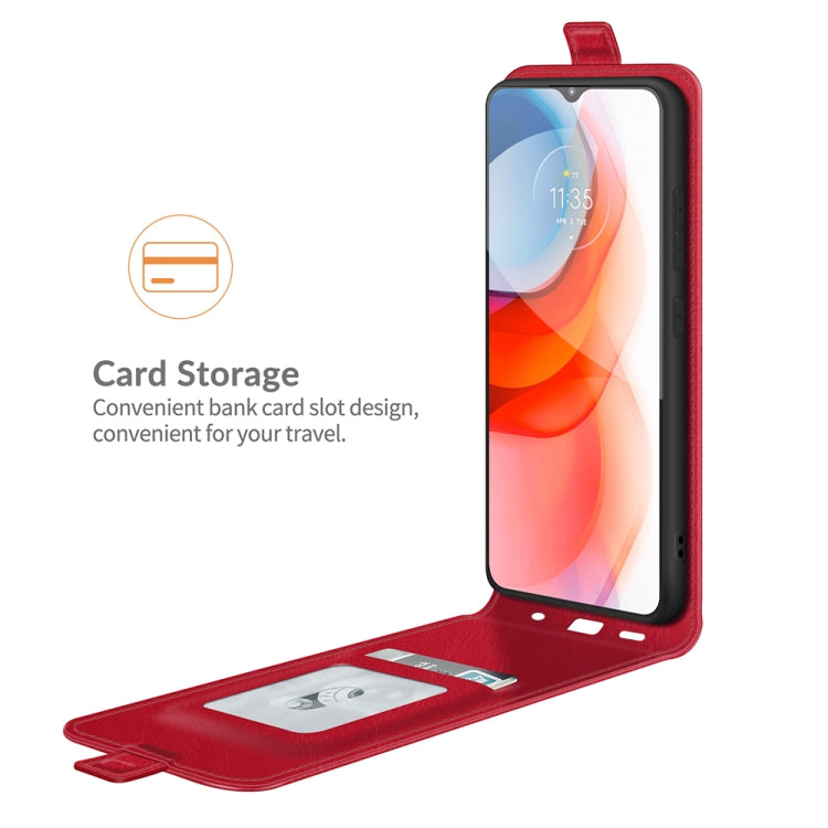 For Motorola Moto G Play 2021 R64 Texture Single Vertical Flip Leather Protective Case with Card Slots & Photo Frame