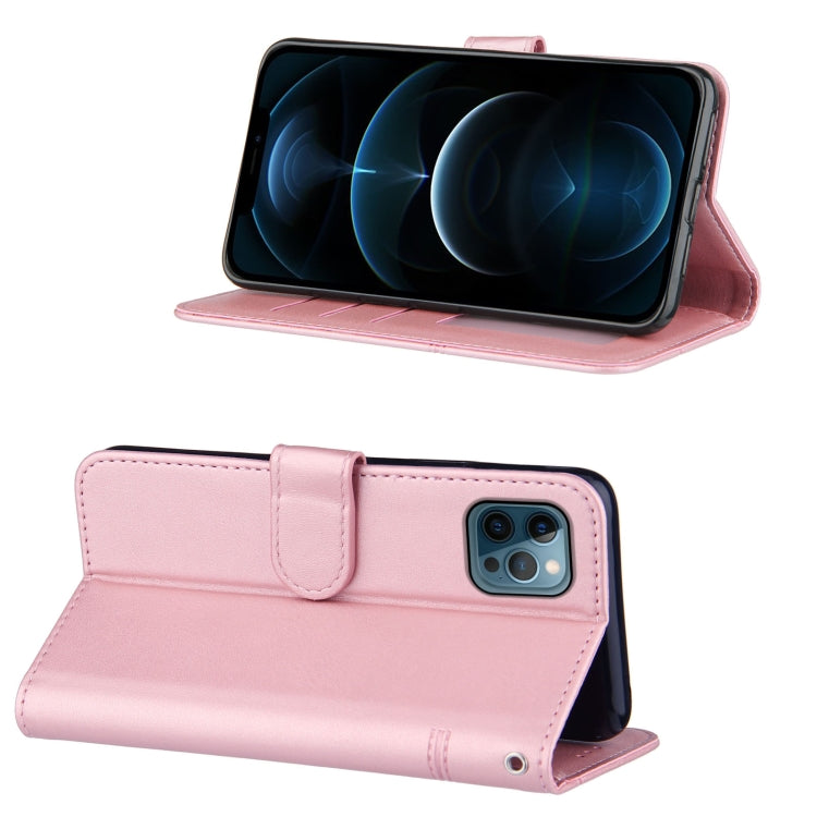 For iPhone 12 Pro Max Stitching Calf Texture Buckle Horizontal Flip Leather Case with Holder & Card Slots & Wallet & Lanyard