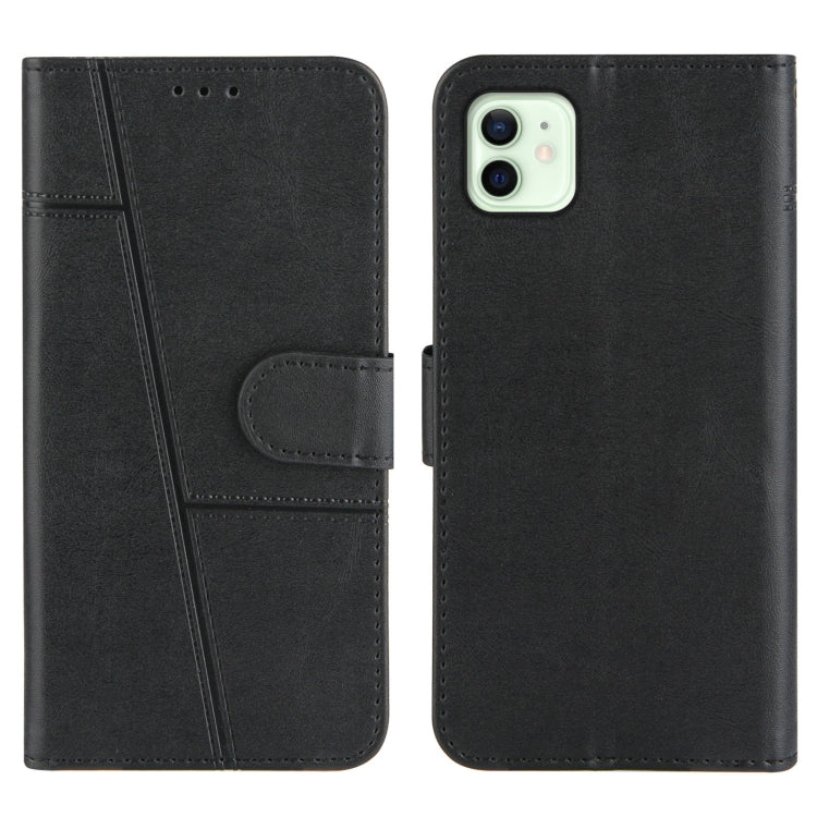 For iPhone 12 mini Stitching Calf Texture Buckle Horizontal Flip Leather Case with Holder & Card Slots & Wallet & Lanyard