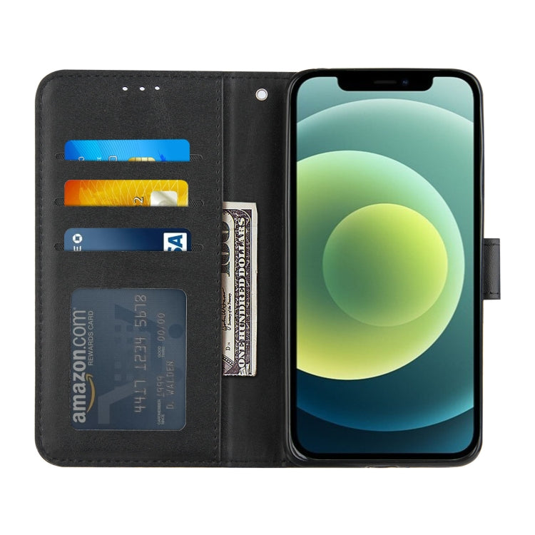 For iPhone 12 mini Stitching Calf Texture Buckle Horizontal Flip Leather Case with Holder & Card Slots & Wallet & Lanyard