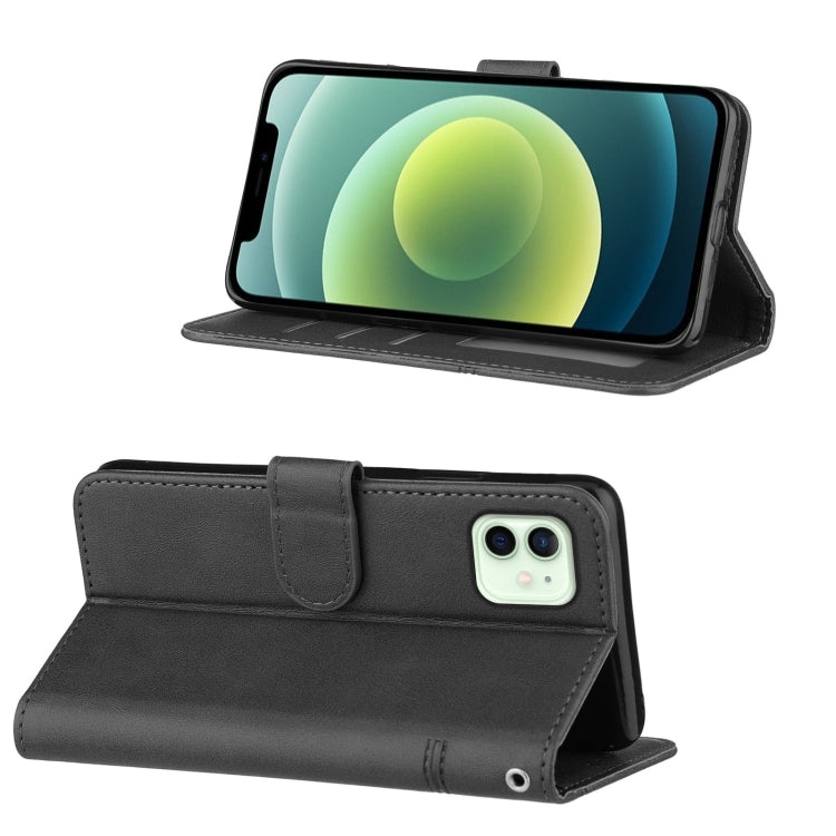 For iPhone 12 mini Stitching Calf Texture Buckle Horizontal Flip Leather Case with Holder & Card Slots & Wallet & Lanyard