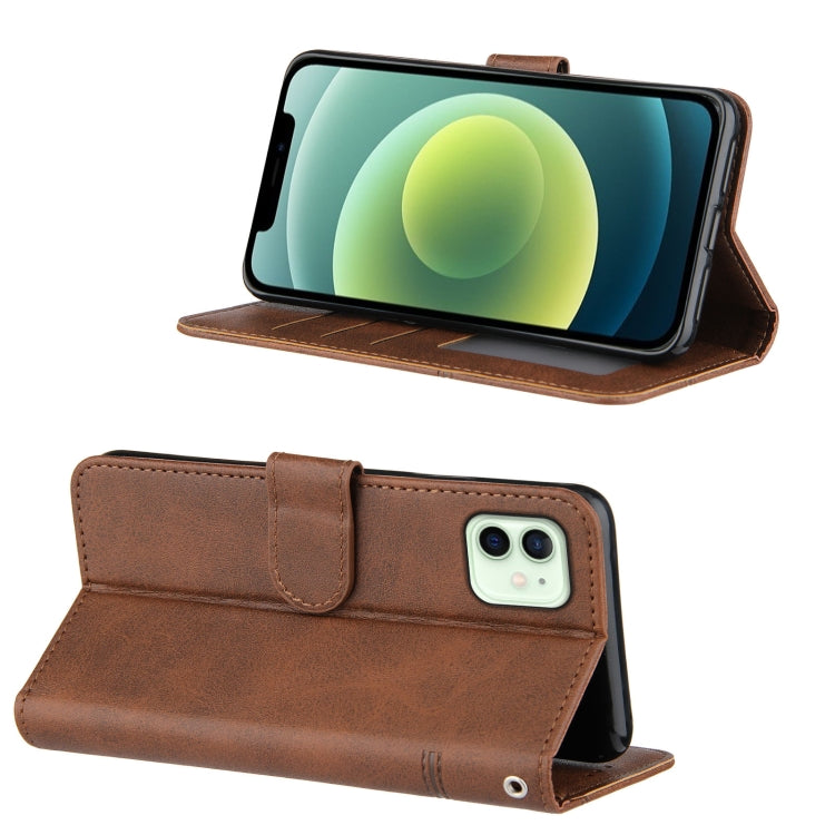For iPhone 12 mini Stitching Calf Texture Buckle Horizontal Flip Leather Case with Holder & Card Slots & Wallet & Lanyard