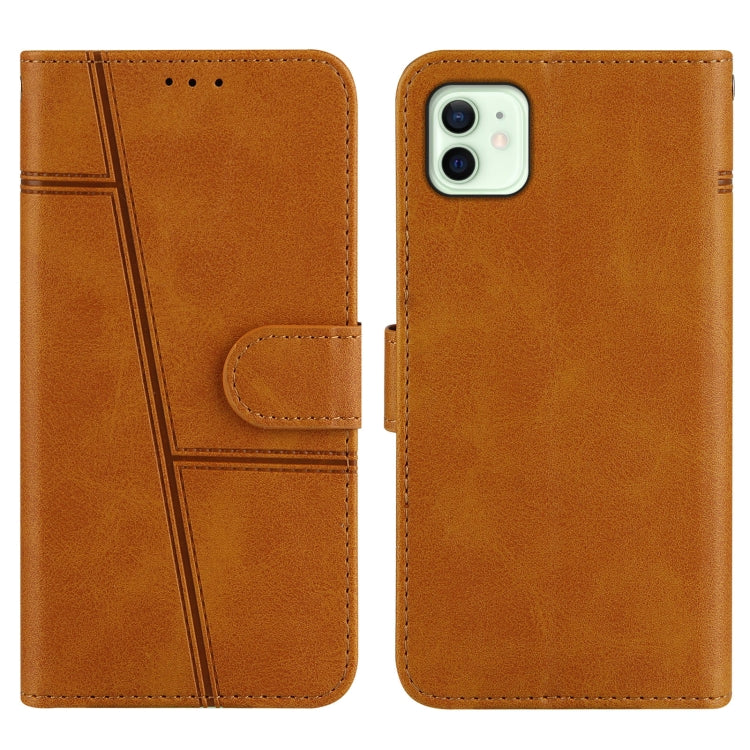 For iPhone 12 mini Stitching Calf Texture Buckle Horizontal Flip Leather Case with Holder & Card Slots & Wallet & Lanyard