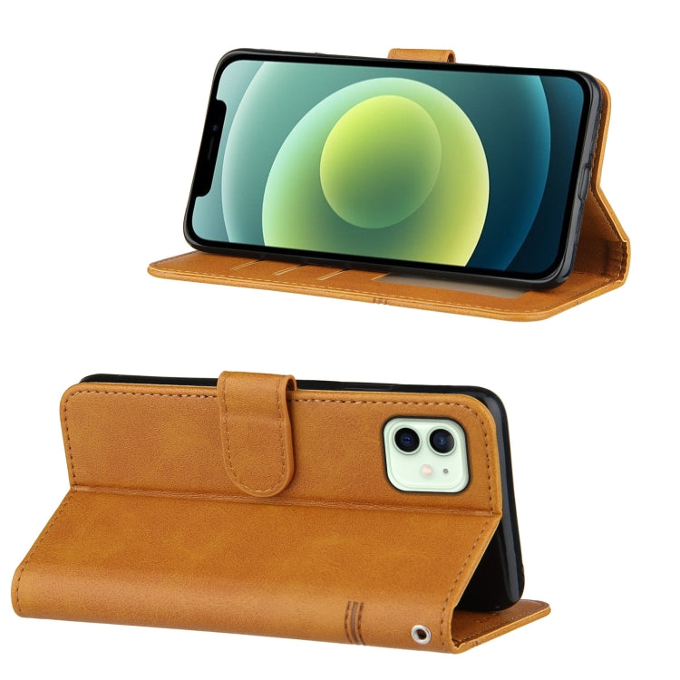 For iPhone 12 mini Stitching Calf Texture Buckle Horizontal Flip Leather Case with Holder & Card Slots & Wallet & Lanyard