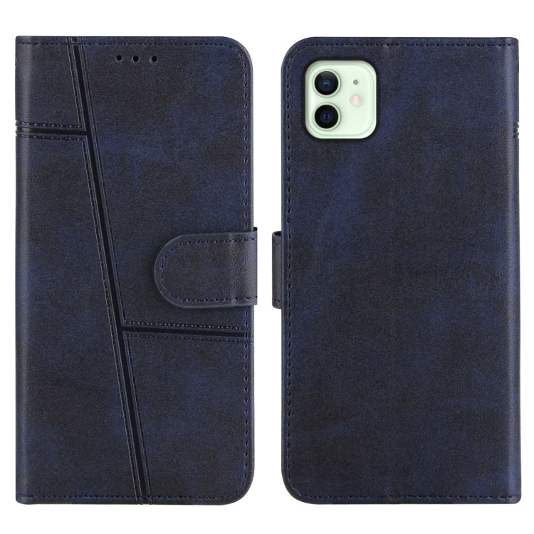 For iPhone 12 mini Stitching Calf Texture Buckle Horizontal Flip Leather Case with Holder & Card Slots & Wallet & Lanyard