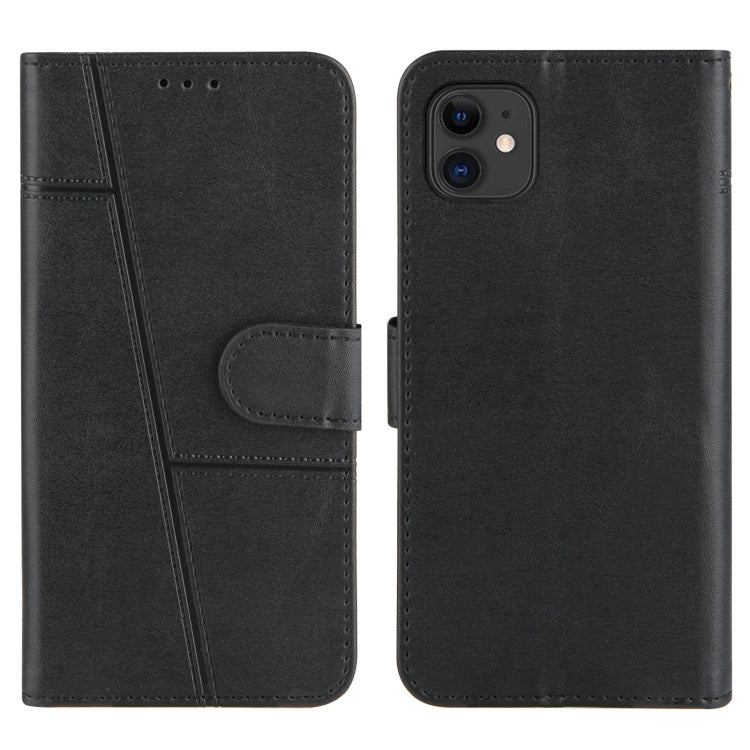 For iPhone 11 Stitching Calf Texture Buckle Horizontal Flip Leather Case with Holder & Card Slots & Wallet & Lanyard