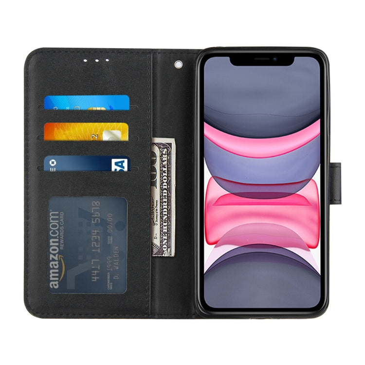 For iPhone 11 Stitching Calf Texture Buckle Horizontal Flip Leather Case with Holder & Card Slots & Wallet & Lanyard
