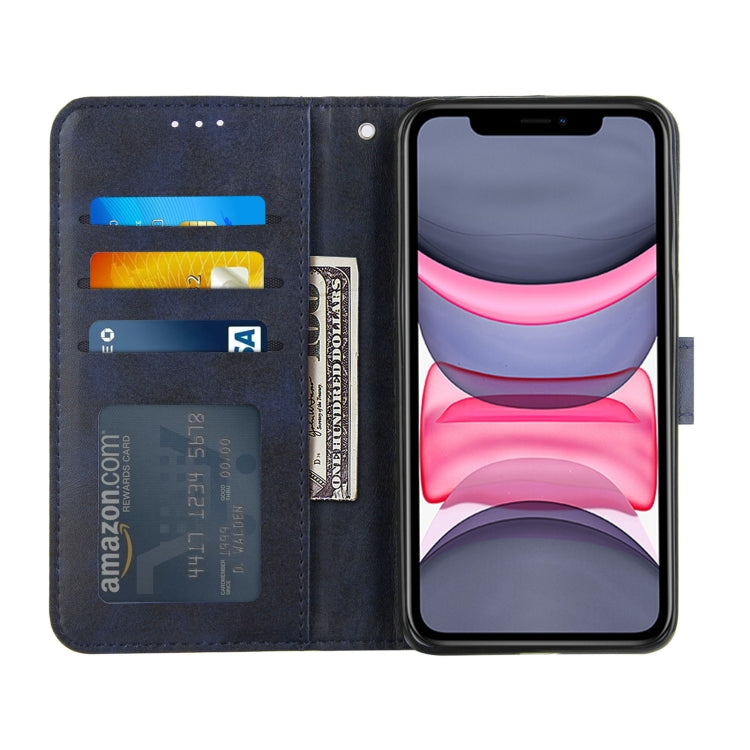 For iPhone 11 Stitching Calf Texture Buckle Horizontal Flip Leather Case with Holder & Card Slots & Wallet & Lanyard