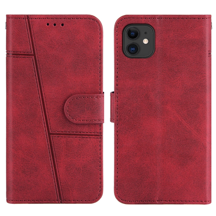 For iPhone 11 Stitching Calf Texture Buckle Horizontal Flip Leather Case with Holder & Card Slots & Wallet & Lanyard