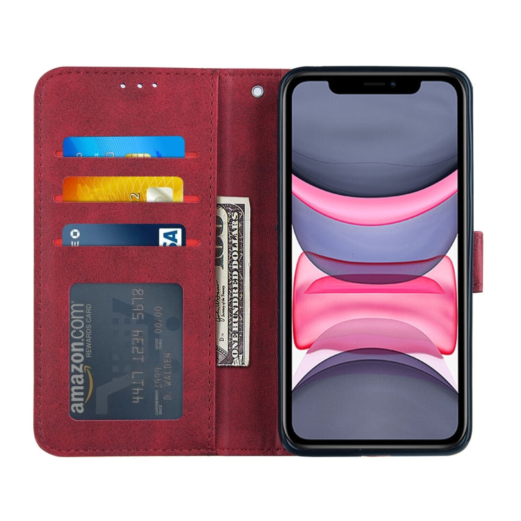 For iPhone 11 Stitching Calf Texture Buckle Horizontal Flip Leather Case with Holder & Card Slots & Wallet & Lanyard