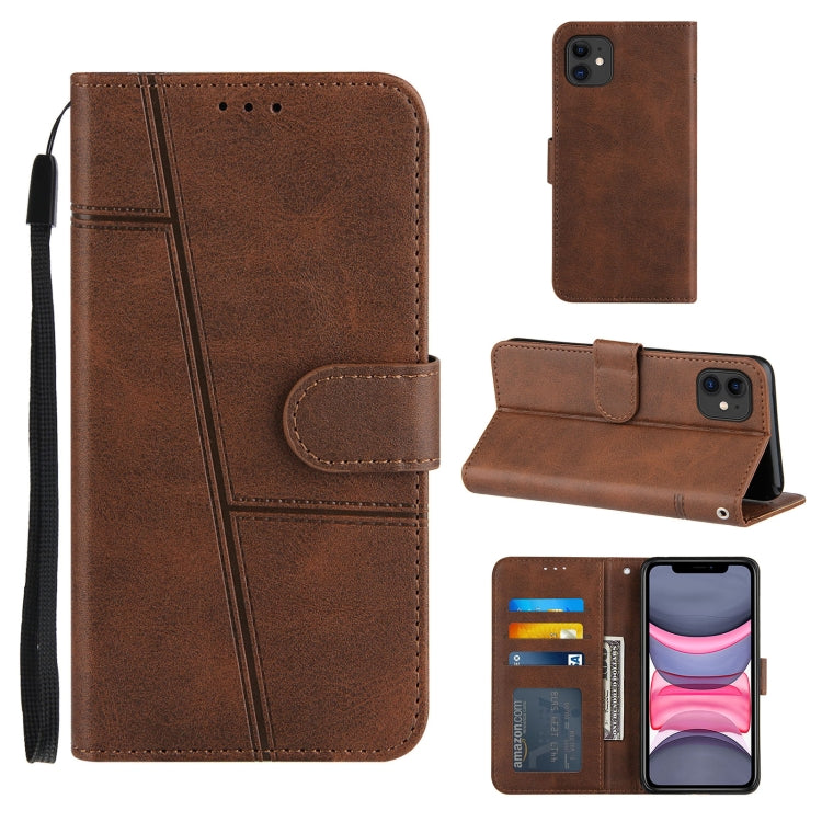 For iPhone 11 Pro Stitching Calf Texture Buckle Horizontal Flip Leather Case with Holder & Card Slots & Wallet & Lanyard