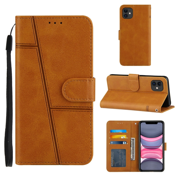 For iPhone 11 Pro Stitching Calf Texture Buckle Horizontal Flip Leather Case with Holder & Card Slots & Wallet & Lanyard