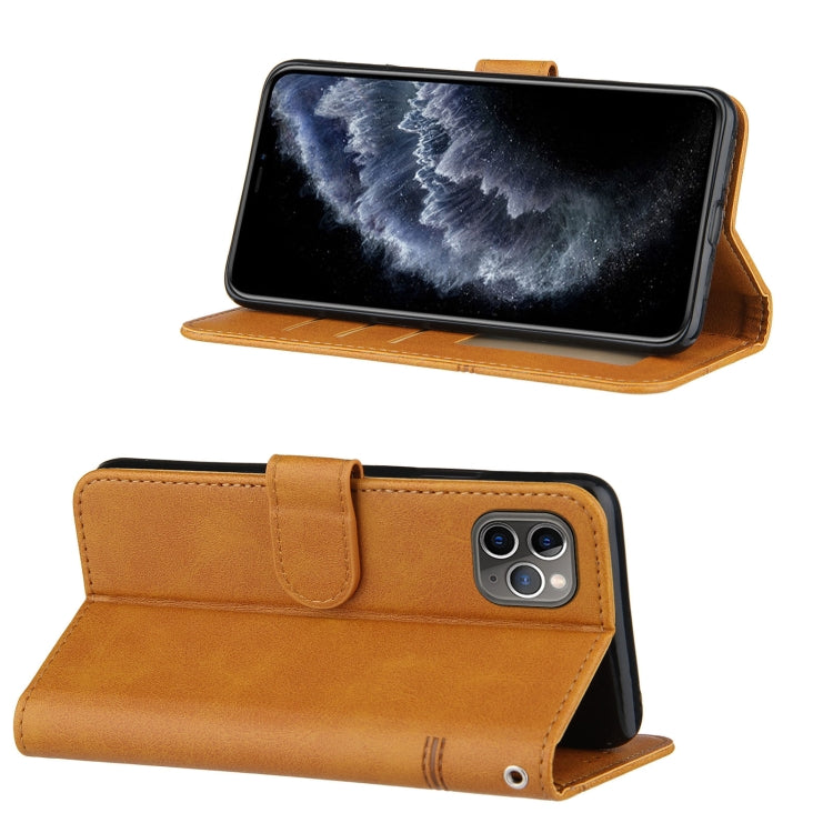 For iPhone 11 Pro Max Stitching Calf Texture Buckle Horizontal Flip Leather Case with Holder & Card Slots & Wallet & Lanyard