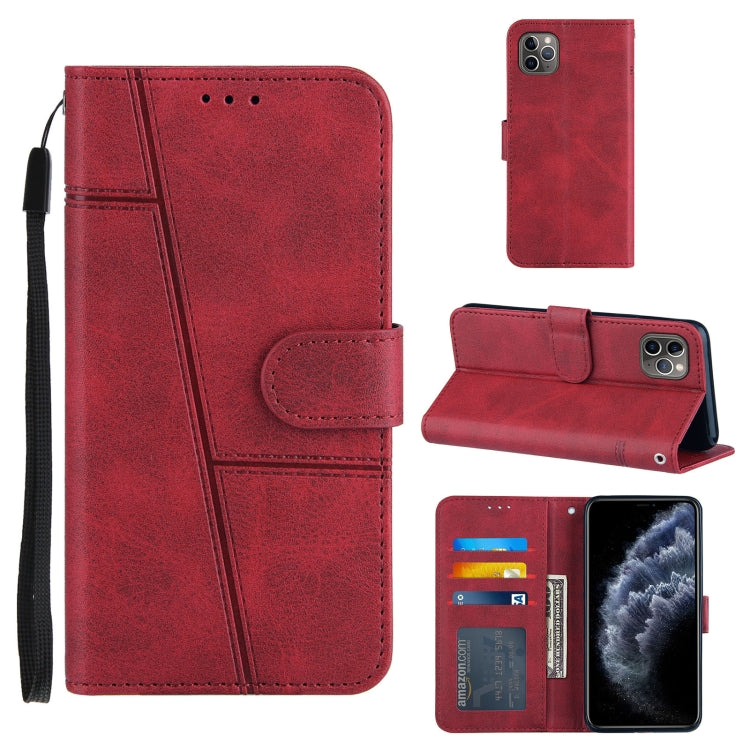 For iPhone 11 Pro Max Stitching Calf Texture Buckle Horizontal Flip Leather Case with Holder & Card Slots & Wallet & Lanyard