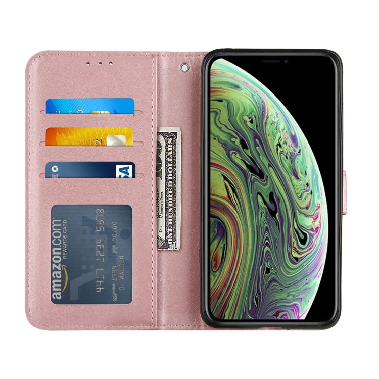 For iPhone XS Max Stitching Calf Texture Buckle Horizontal Flip Leather Case with Holder & Card Slots & Wallet & Lanyard