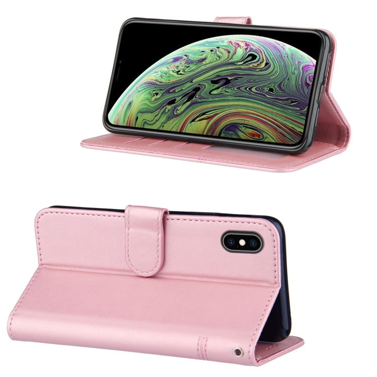 For iPhone XS Max Stitching Calf Texture Buckle Horizontal Flip Leather Case with Holder & Card Slots & Wallet & Lanyard