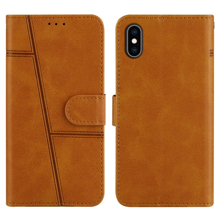 For iPhone XS Max Stitching Calf Texture Buckle Horizontal Flip Leather Case with Holder & Card Slots & Wallet & Lanyard