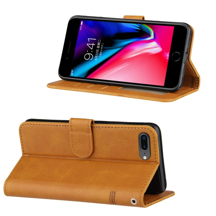 Stitching Calf Texture Buckle Horizontal Flip Leather Case with Holder & Card Slots & Wallet & Lanyard For iPhone 6 Plus / 7 Plus / 8 Plus
