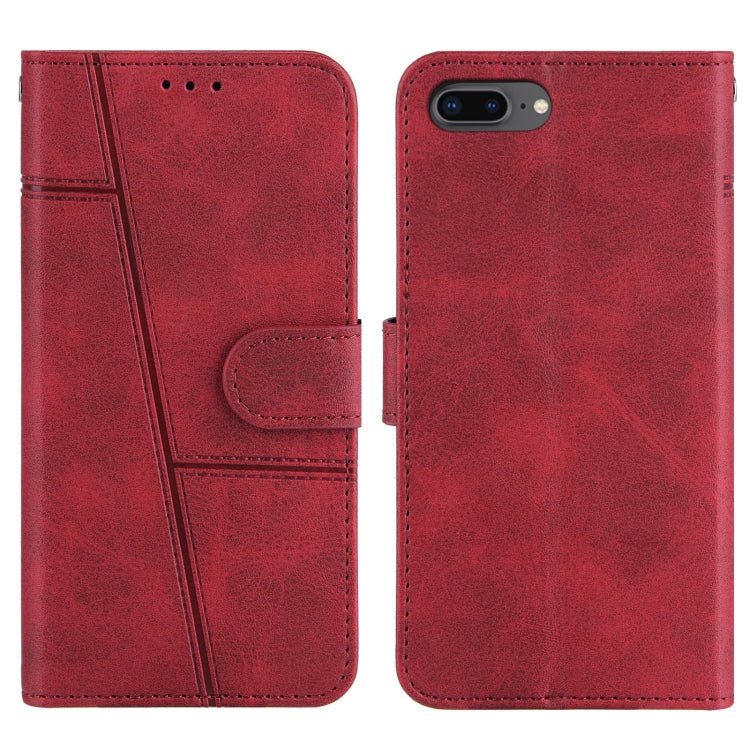Stitching Calf Texture Buckle Horizontal Flip Leather Case with Holder & Card Slots & Wallet & Lanyard For iPhone 6 Plus / 7 Plus / 8 Plus