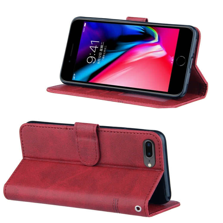 Stitching Calf Texture Buckle Horizontal Flip Leather Case with Holder & Card Slots & Wallet & Lanyard For iPhone 6 Plus / 7 Plus / 8 Plus