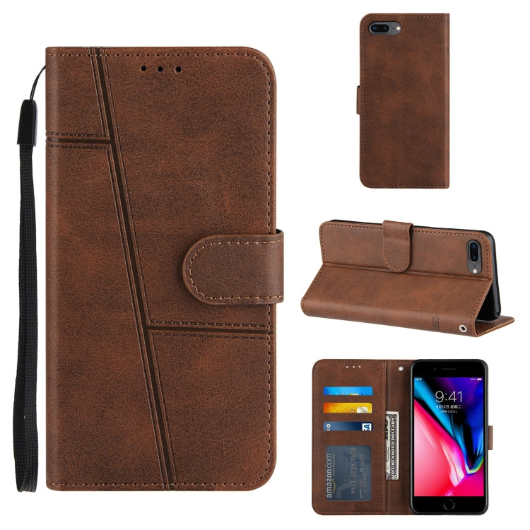 Stitching Calf Texture Buckle Horizontal Flip Leather Case with Holder & Card Slots & Wallet & Lanyard For iPhone 6 / 7 / 8 / SE 2020