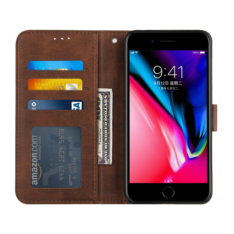 Stitching Calf Texture Buckle Horizontal Flip Leather Case with Holder & Card Slots & Wallet & Lanyard For iPhone 6 / 7 / 8 / SE 2020