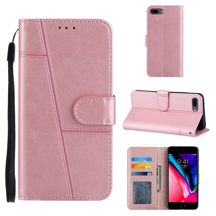 Stitching Calf Texture Buckle Horizontal Flip Leather Case with Holder & Card Slots & Wallet & Lanyard For iPhone 6 / 7 / 8 / SE 2020