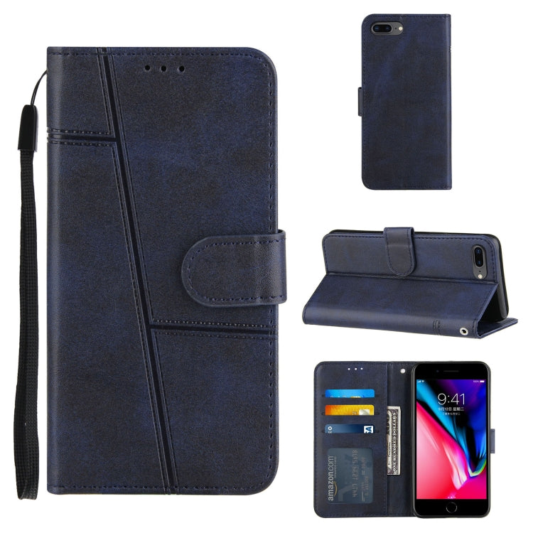 Stitching Calf Texture Buckle Horizontal Flip Leather Case with Holder & Card Slots & Wallet & Lanyard For iPhone 6 / 7 / 8 / SE 2020
