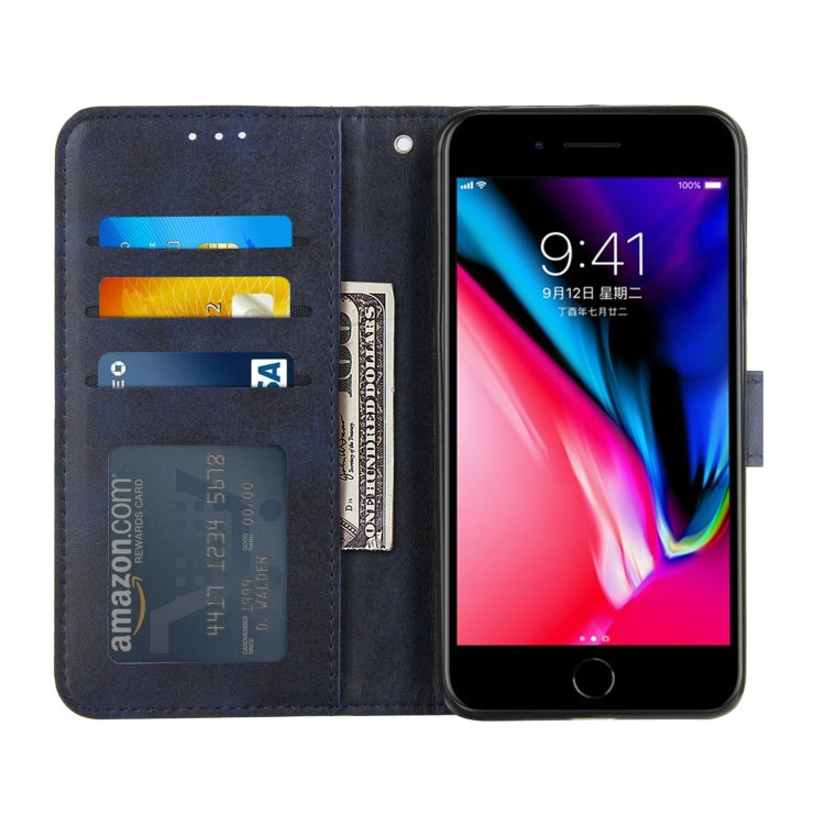Stitching Calf Texture Buckle Horizontal Flip Leather Case with Holder & Card Slots & Wallet & Lanyard For iPhone 6 / 7 / 8 / SE 2020