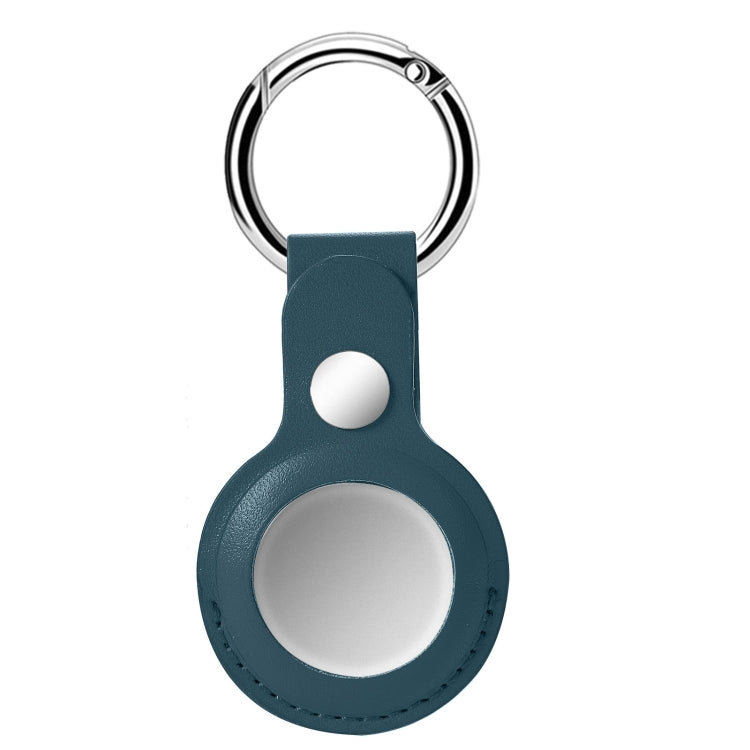 Anti-fall Top-layer Cowhide Leather Case Cover with Switchable Keychain Ring for AirTag