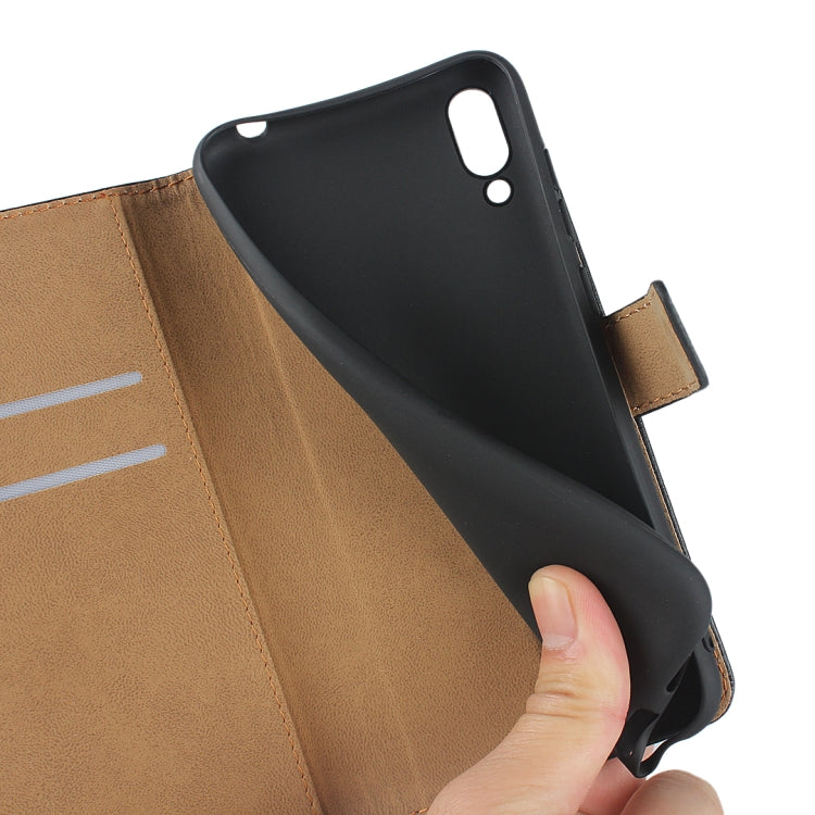 Horizontal Flip Leather Case for Huawei Y6 Pro (2019), with Magnetic Buckle & Holder & Card Slots & Wallet(Black)