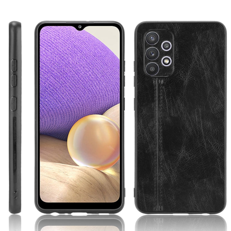 For Samsung Galaxy A32 4G European version Shockproof Sewing Cow Pattern Skin PC + PU + TPU Case