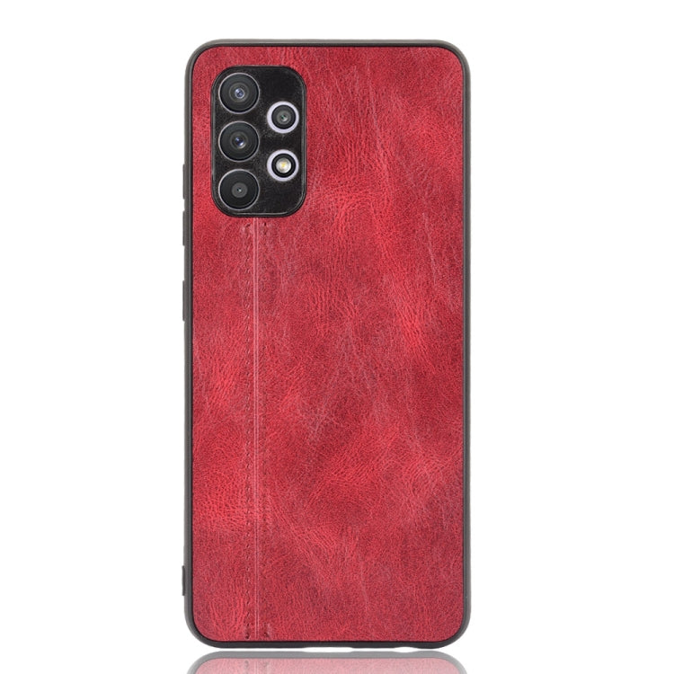 For Samsung Galaxy A32 4G European version Shockproof Sewing Cow Pattern Skin PC + PU + TPU Case