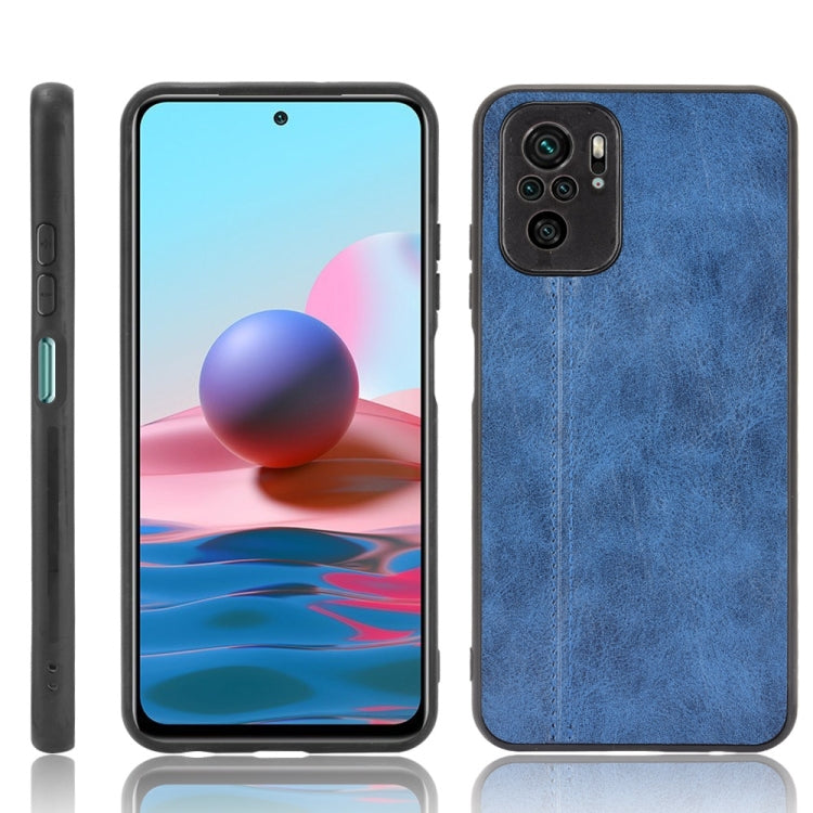For Xiaomi Redmi Note 10 4G / Note 10S Shockproof Sewing Cow Pattern Skin PC + PU + TPU Case