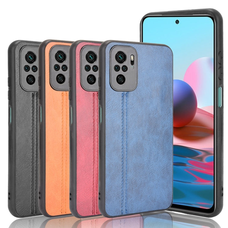 For Xiaomi Redmi Note 10 4G / Note 10S Shockproof Sewing Cow Pattern Skin PC + PU + TPU Case