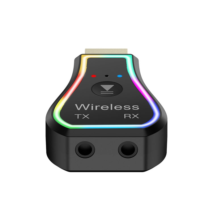 M11 Car Bluetooth USB Receiver and Transmitter Ambient Light MP3 Player Hands-free Wireless Adapter for PC TV Home Speak 5.0(Black)