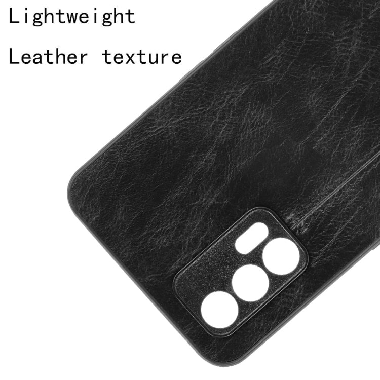 For OPPO Realme GT Shockproof Sewing Cow Pattern Skin PC + PU + TPU Case