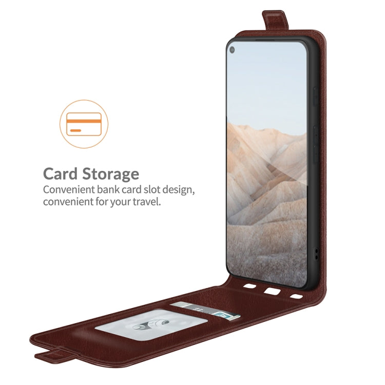 For Google Pixel 5A R64 Texture Single Vertical Flip Leather Protective Case with Card Slots & Photo Frame