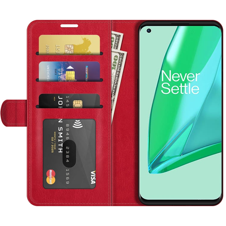 For OnePlus 9 Pro R64 Texture Single Horizontal Flip Protective Case with Holder & Card Slots & Wallet& Photo Frame