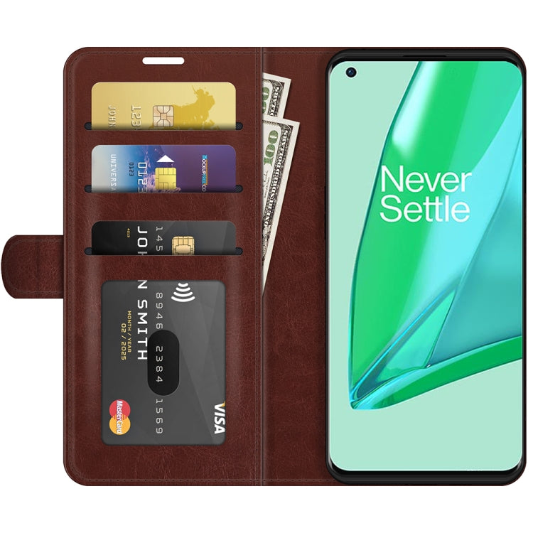 For OnePlus 9 Pro R64 Texture Single Horizontal Flip Protective Case with Holder & Card Slots & Wallet& Photo Frame