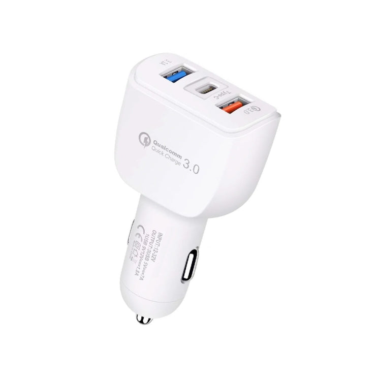 YSY-386 35W QC3.0 USB + USB 2.0 + USB-C / Type-C Multi-port Car Charger